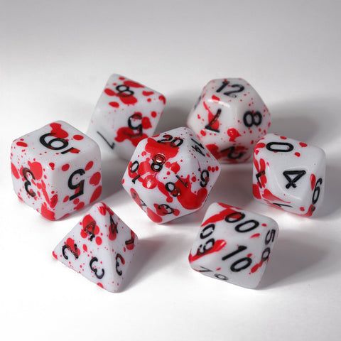 RPG Dice Set (7) - Color Spray - Red