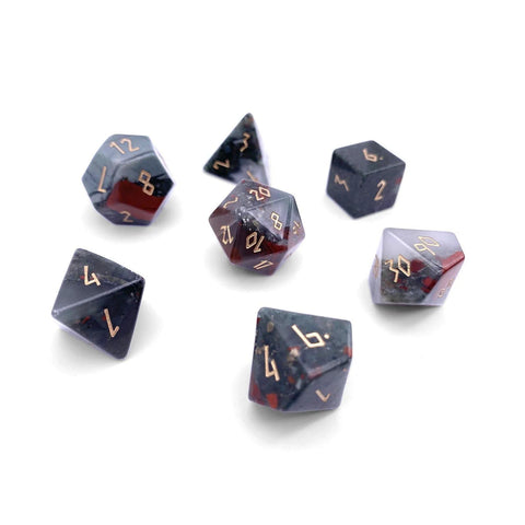 Norse Foundry: Bloodstone - 7 Piece RPG Set Gemstone Dice