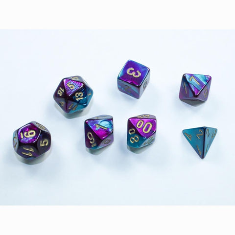 Mini RPG Dice Set (7) - Gemini Purple-Teal/Gold