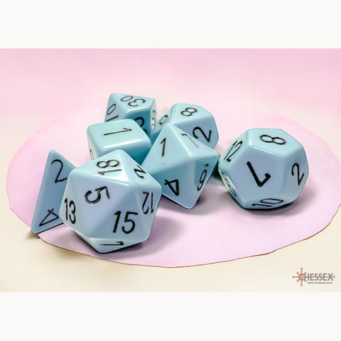 RPG Dice Set (7) - Opaque Pastel Blue/Black