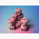 16mm D6 Dice Block (12) - Pastel Pink/Black