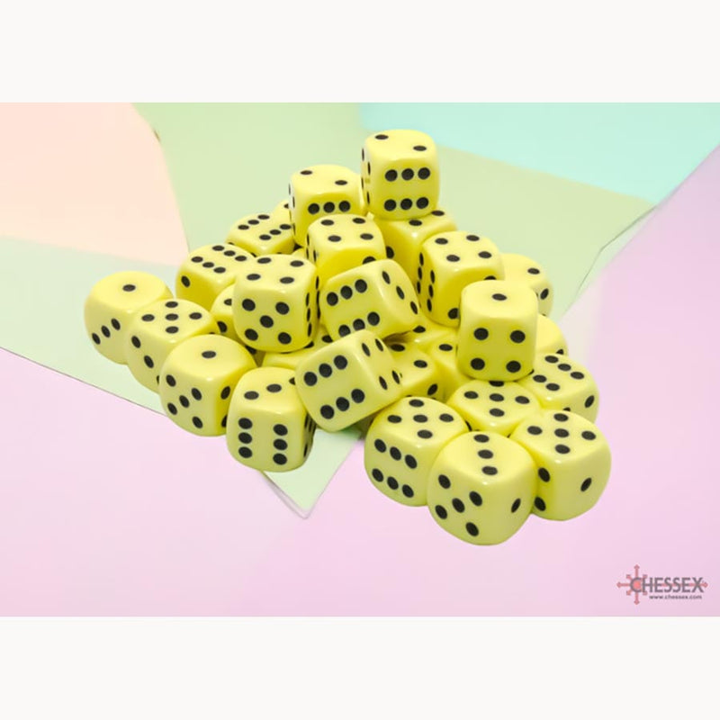 12mm 36ct D6 Block: Pastel Yellow/Black