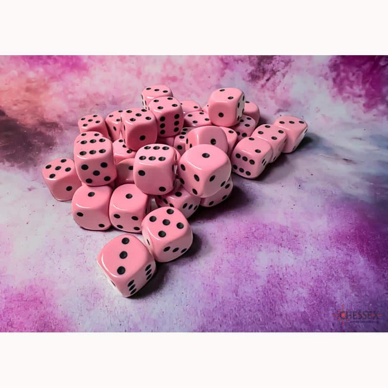 12mm 36ct D6 Block: Pastel Pink/Black