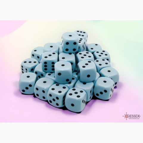 12mm D6 Dice Block (36) - Pastel Blue/Black