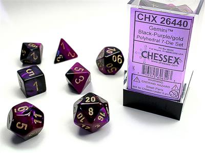 RPG Dice Set (7) - Gemini Black-Purple/Gold (CHX26440)