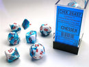 RPG Dice Set (7) - Gemini Astral Blue-White/Red