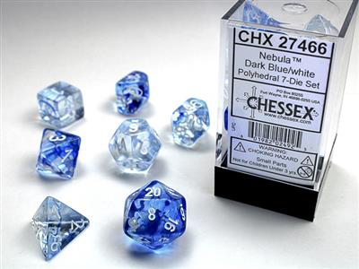 RPG Dice Set (7) - Nebula Dark Blue/White