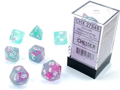 RPG Dice Set (7) - Nebula Wisteria/White