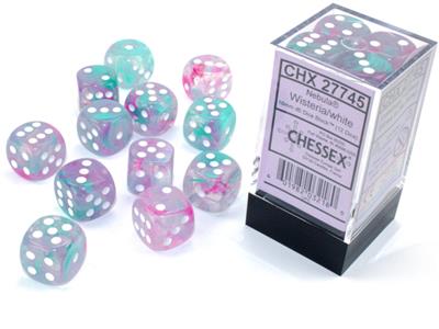 Nebula 16mm D6 Wisteria/White Luminary Dice Block