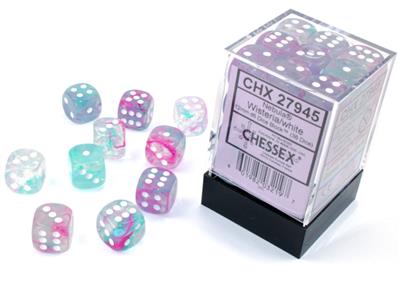 12mm D6 Dice Block (36) - Nebula Wisteria/White