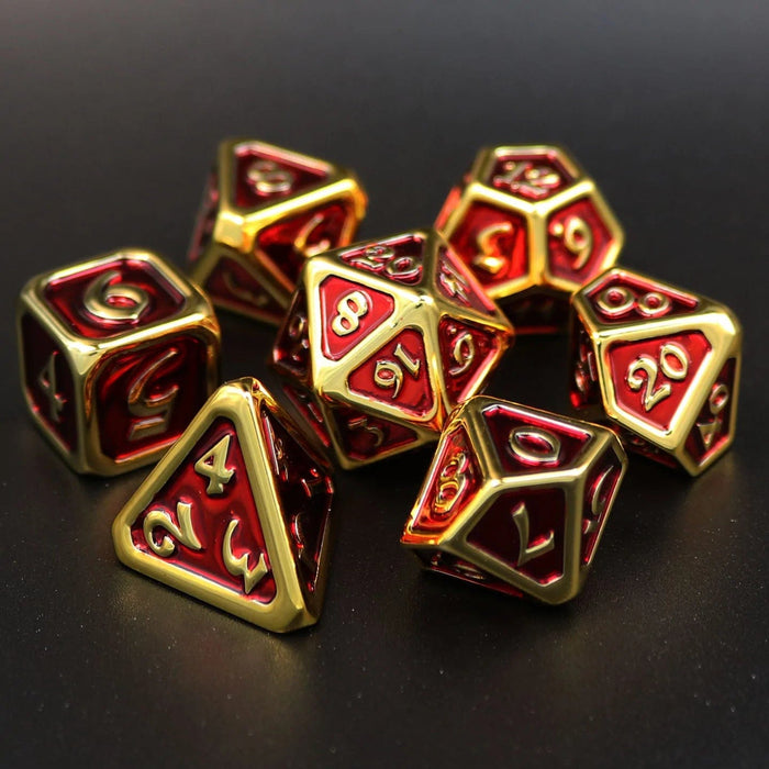 RPG Dice Set (7) - Polychrome Diaglyph Auric Ruby