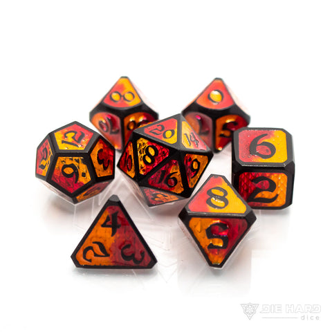 Metal RPG Dice Set (7) - Drakona Embers Nali