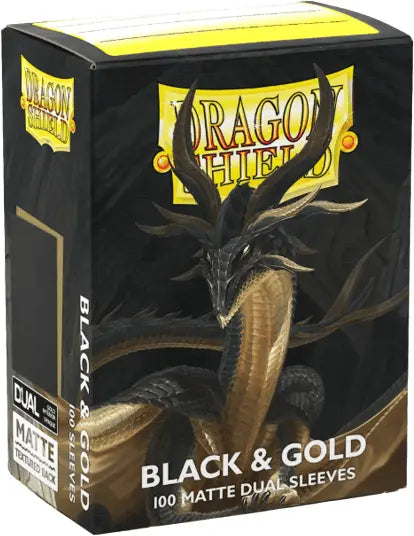 Dragon Shield Sleeves Matte Dual: Black & Gold