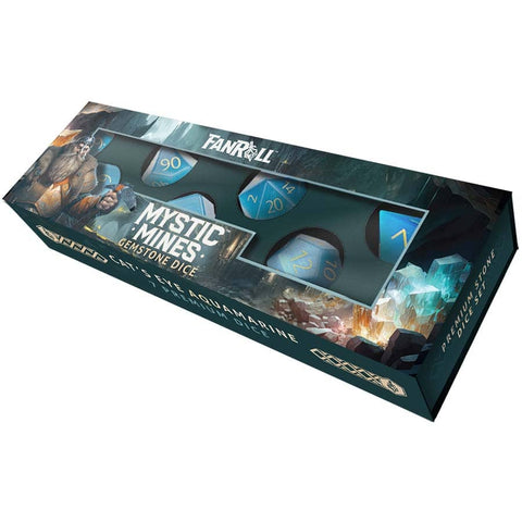 Fanroll: Mystic Mines Dice Set: Cat's Eye Aquamarine