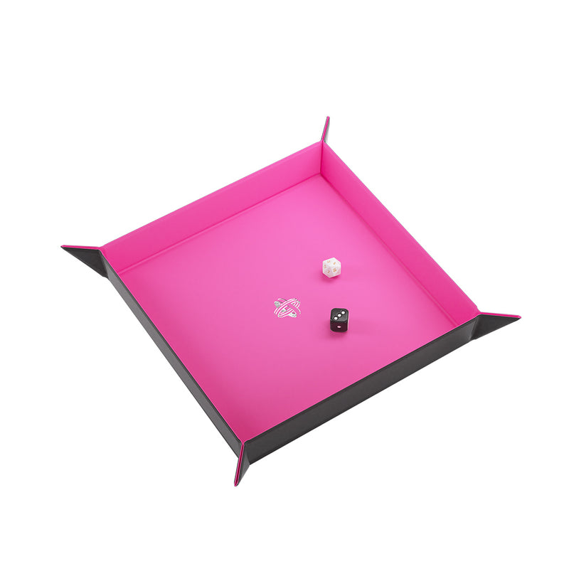 Gamegenic: Magnetic Square Dice Tray - Black/Pink