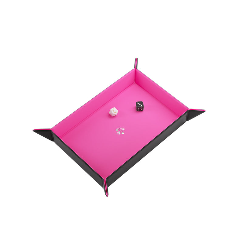 Gamegenic: Magnetic Rectangular Dice Tray - Black/Pink