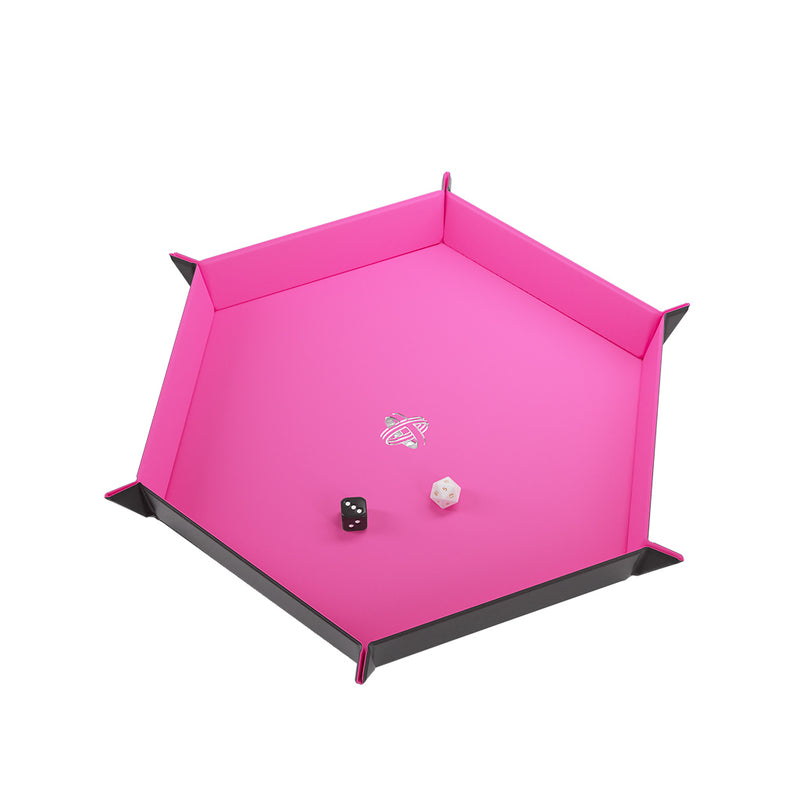 Gamegenic: Magnetic Hexagonal Dice Tray - Black/Pink
