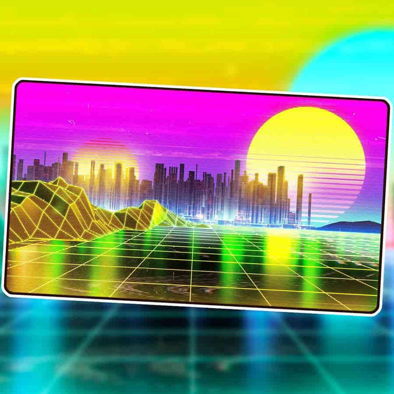 Plains - Infinite Black Playmat - Retrowave