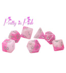 RPG 7 Dice Set: Halfsies Dice - 'Pretty in Pink'