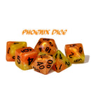 RPG 7 Dice Set: Halfsies Dice - 'Phoenix Dice'