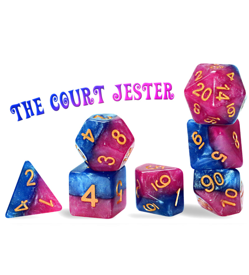 RPG 7 Dice Set: Halfsies Dice - 'The Court Jester'