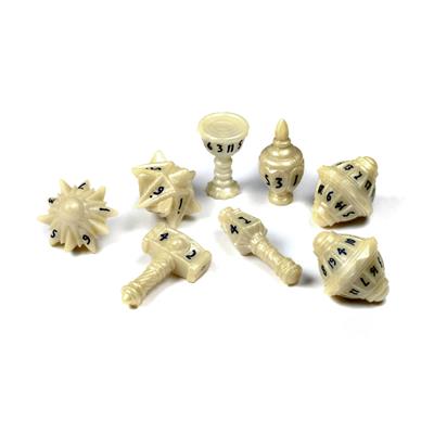 Polyhero Cleric 8 Dice Set in Celestial Ivory