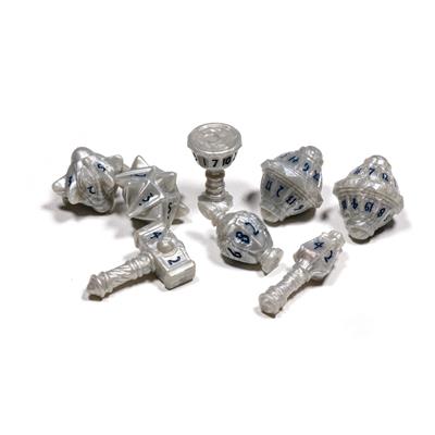 Polyhero Cleric 8 Dice Set in Spirited Steel