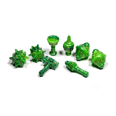 Polyhero Cleric 8 Dice Set in Verdant Viridian