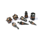 Polyhero Warrior 8 Dice Set in Steel Grey