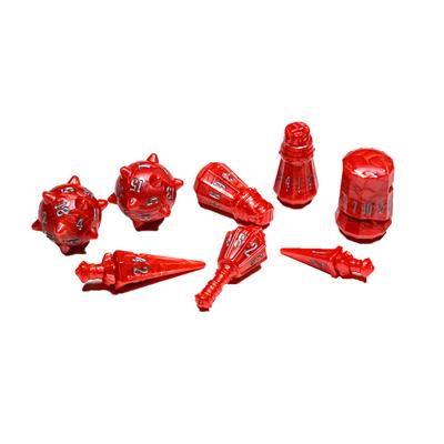 Polyhero Warrior 8 Dice Set in Crimson Carnage