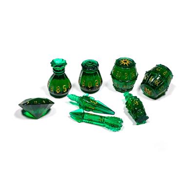 Polyhero Rogue 8 Dice Set in Emerald Emissary