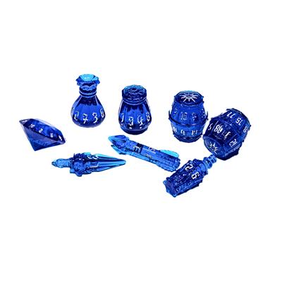 Polyhero Rogue 8 Dice Set in Sapphire Scoundrel