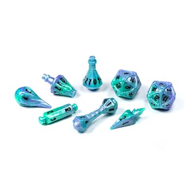 Polyhero Wizard 8 Dice Set in Aether Mist