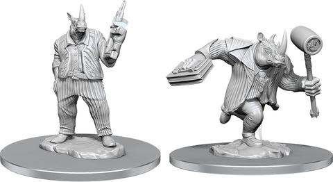MTG Unpainted Minis: Freelance Muscle and Rhox Pummeler