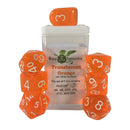 Dice Set (7) - Translucent Orange and White w/ Arch'd4