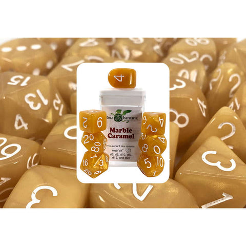 Dice Set (7) - Marble Caramel Arch'd4