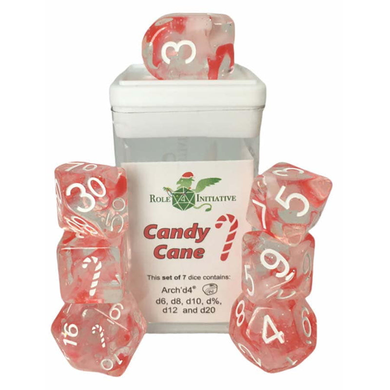 Dice Set (7) - Candy Cane Arch'd4