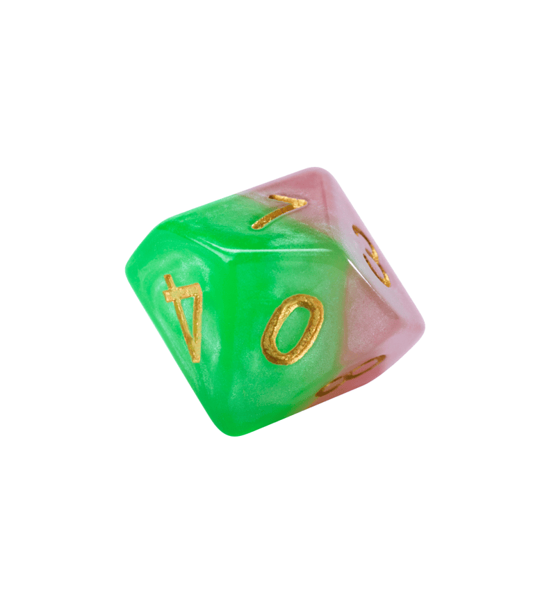 10d10 Dice Set: Halfsies Dice - 'Rose Dice'