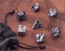 Gemstone Dice: Snowflake Obsidian - 7pc Set (12mm)