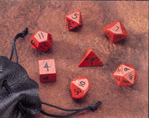 Gemstone Dice: Red Jasper - 7pc Set (12mm)