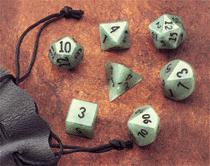 Gemstone Dice: Green Aventurine - 7pc Set (12mm)