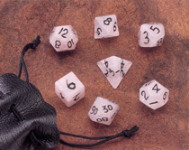 Gemstone Dice: Rose Quartz - 7pc Set (12mm)