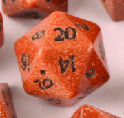 Gemstone Dice: Red Goldstone - 7pc Set (14mm)