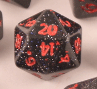 Gemstone Dice: Blue Goldstone - 7pc Set (14mm)