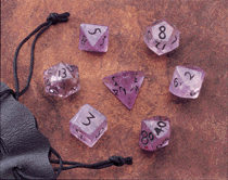 Gemstone Dice: Amethyst - 7pc Set (16mm)