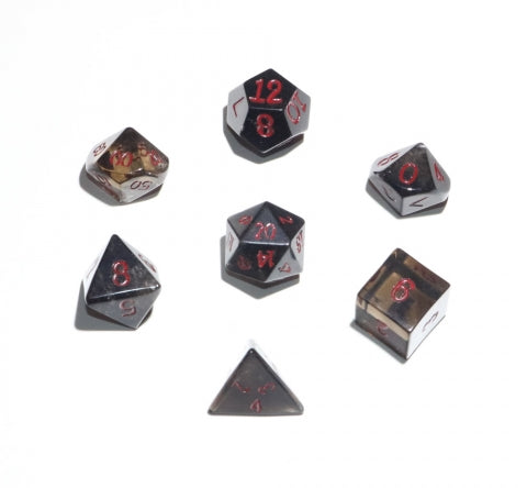 Gemstone Dice: Smokey Quartz - 7pc Set (16mm)