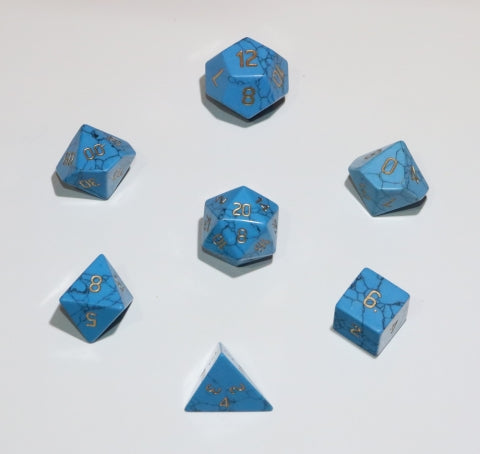 Gemstone Dice: Turquoise - 7pc Set (12mm)