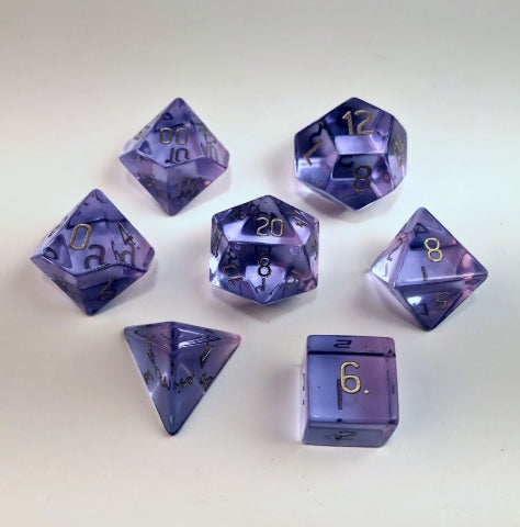 Gemstone Dice: Amethyst Zircon - 7pc Set (16mm)