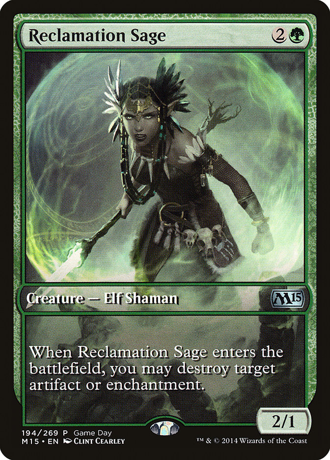 Reclamation Sage (Game Day) [Magic 2015 Promos]