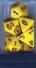 Picture of the Dice: Opaque Yellow / Black 7 Dice Set - CHX25402